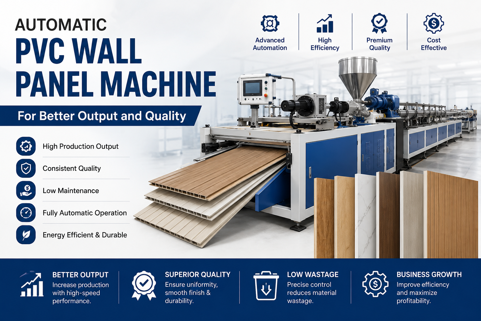 Automatic PVC Wall Panel Machine for Better Output and Quality